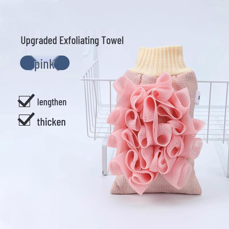 

Двусторонний скребок для спины и банное полотенце: Длинная полоска с мочалкой