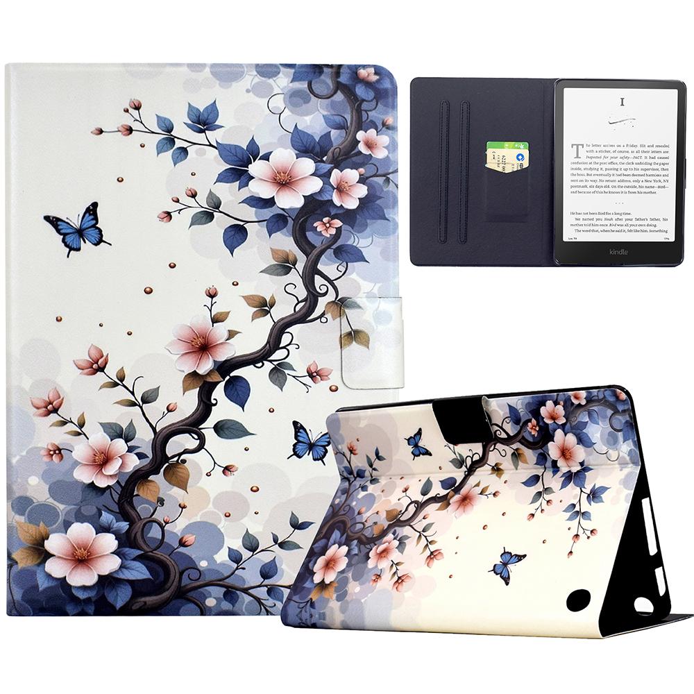 Para Amazon Fire 7 (2022) Capa com Suporte e Estampa para Tablet, Capa de Couro com Despertar/Suspender Automático