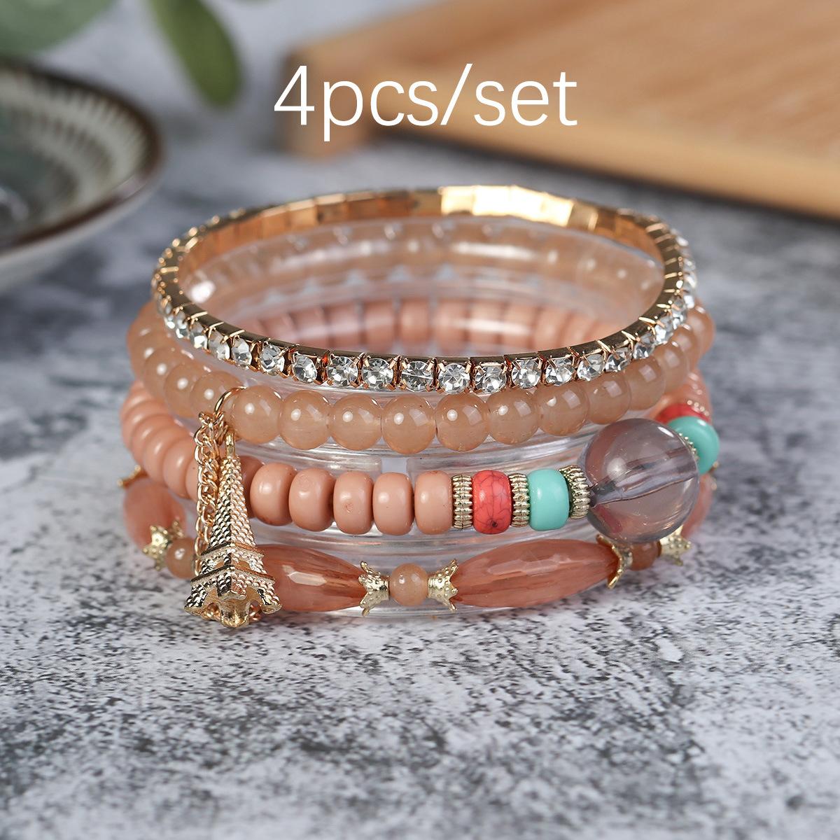 

JYL TS Bracelet Bohemian Colorful Tassel Chain Boosts Vitality & Good Fortune Coffee ритм кольору