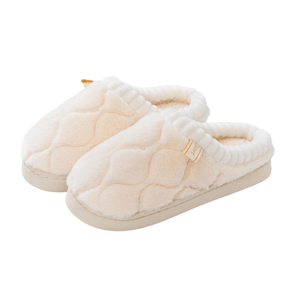 Simple Indoor Cotton Slippers Winter Velvet Cotton Shoes Couples Keep Warm At Home