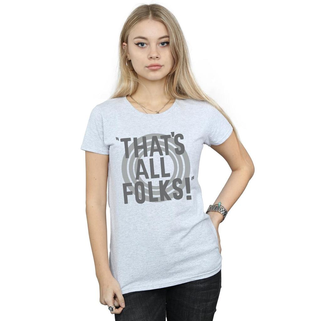 Looney Tunes Womens/Ladies That´s All Folks Text Cotton T-Shirt
