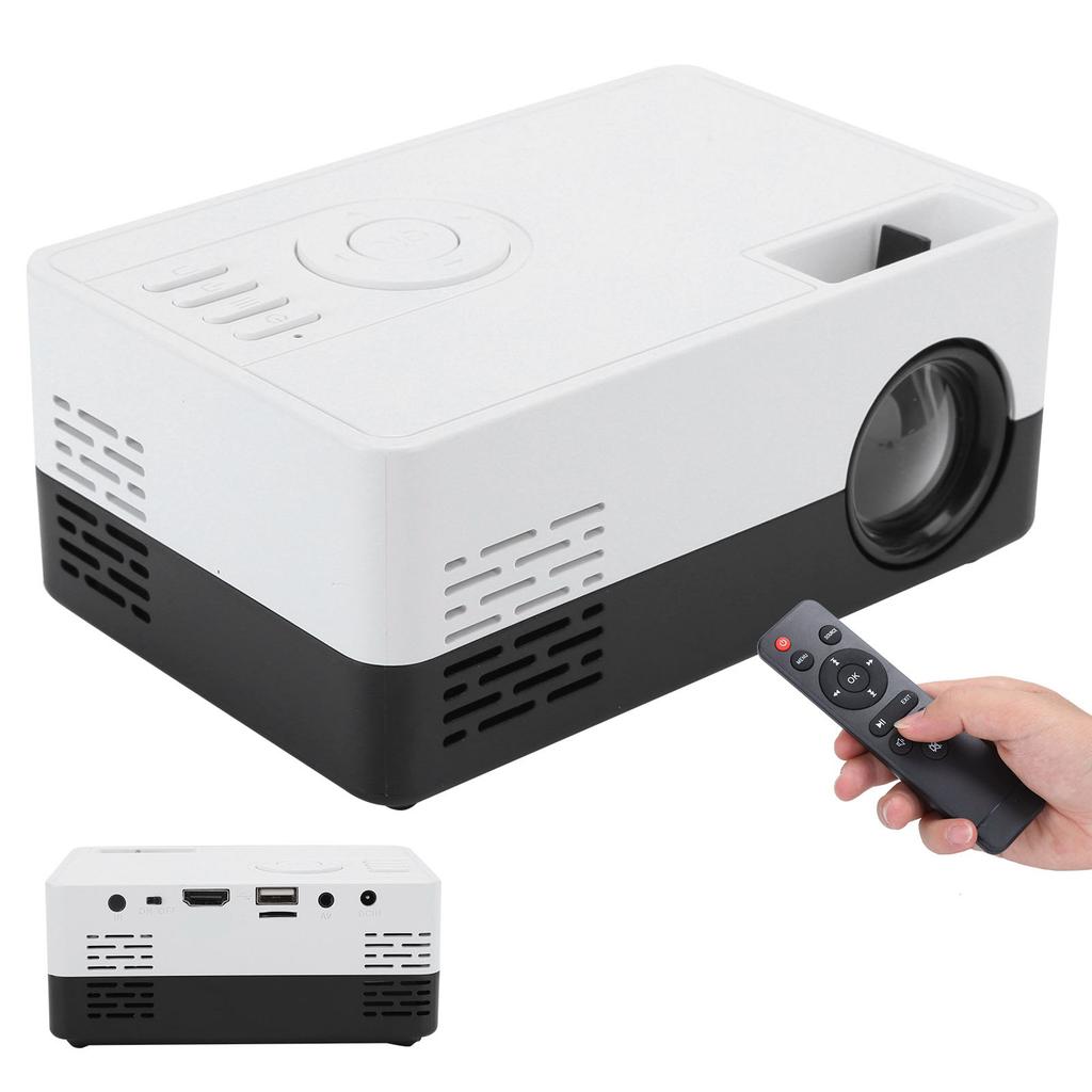 Mini Portable Projector LED Home Theater Video Media Player Projector with Rack 100‑240V Black