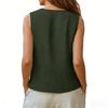 Dames Katoen Linnen Tanktops V-hals Los Casual Shirts Mouwloos Zomer Shirts Wrap Strik Shirt Camisole