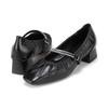 Barbara Leather Shirring Jewel Mary Jane Women S pumpS 4cm Bbj120bk