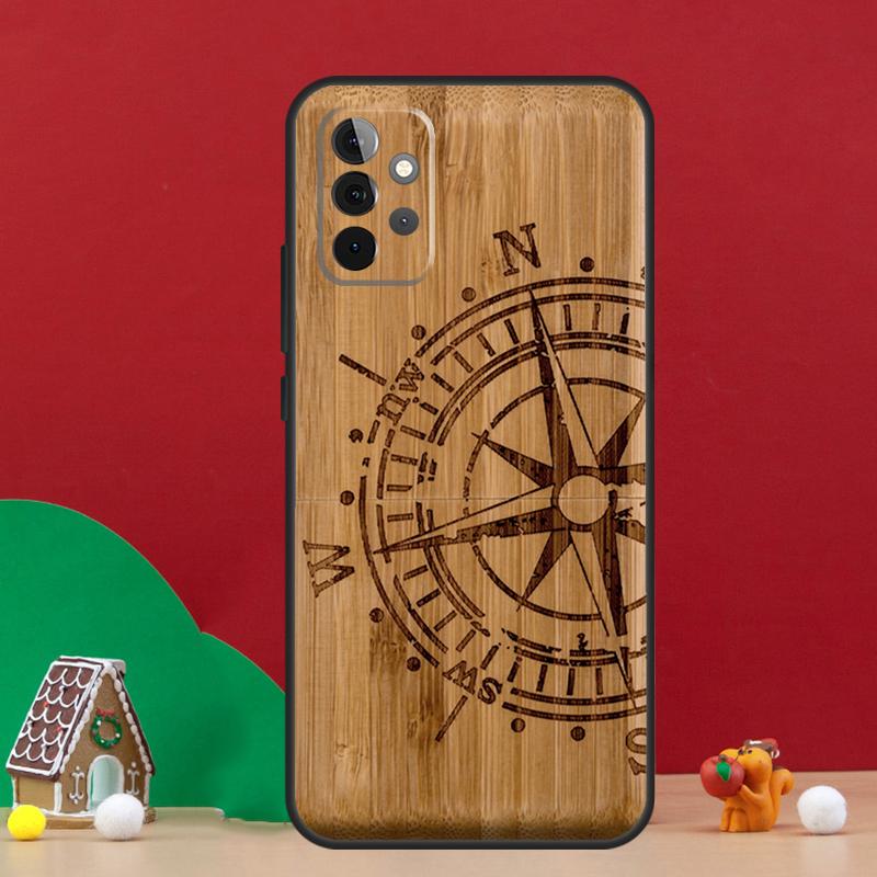 Natural Bamboo Wood Animal Print Case For Samsung Galaxy A55 A52 A32 A12 A33 A06 A16 A26 A36 A56 A15 A53 A13 A34 A54 A14 A17