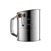 Stainless Steel Flour Sifter for Baking Powdered Sugar Shaker/Dispenser with Rotary Hand Flour Strainer Pastry Tools