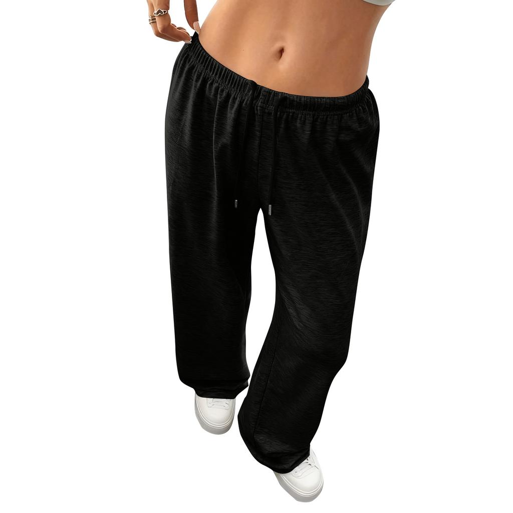 Damen Weitbeinige Sporthose, Lockere Straight-Leg Freizeithose, Sportliche Jogginghose