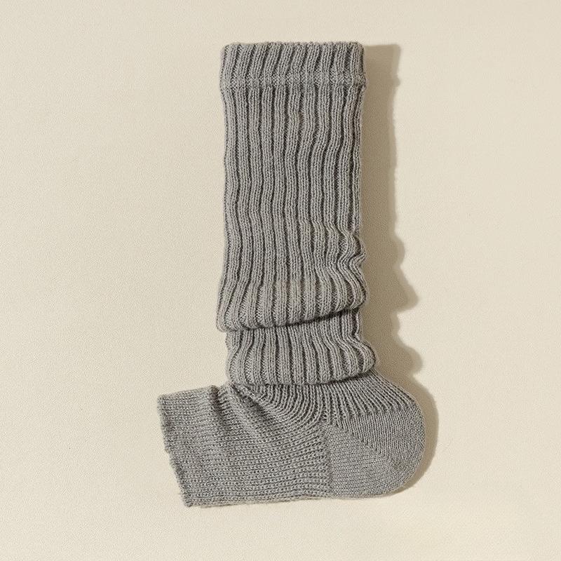 Cotton Pile Sock Set for Women in Winter, White, Warm, Double-needle Leg Coverings, Grey, Spring-autumn Knitted Stockings
