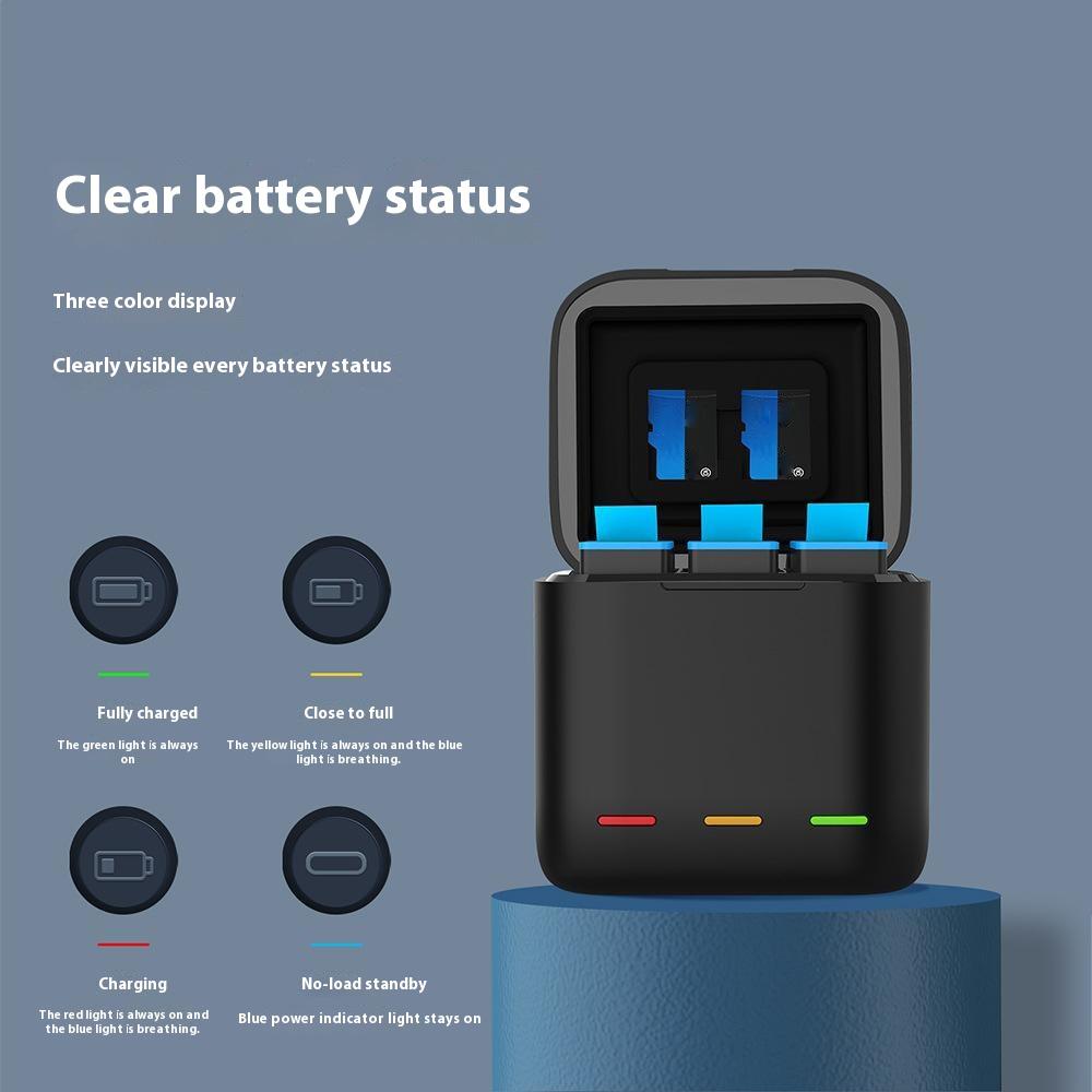 TELESIN S0-BCG-10-TGP For GoPro Hero 13 3-Slot Battery Charging Box Memory Card Storage Case