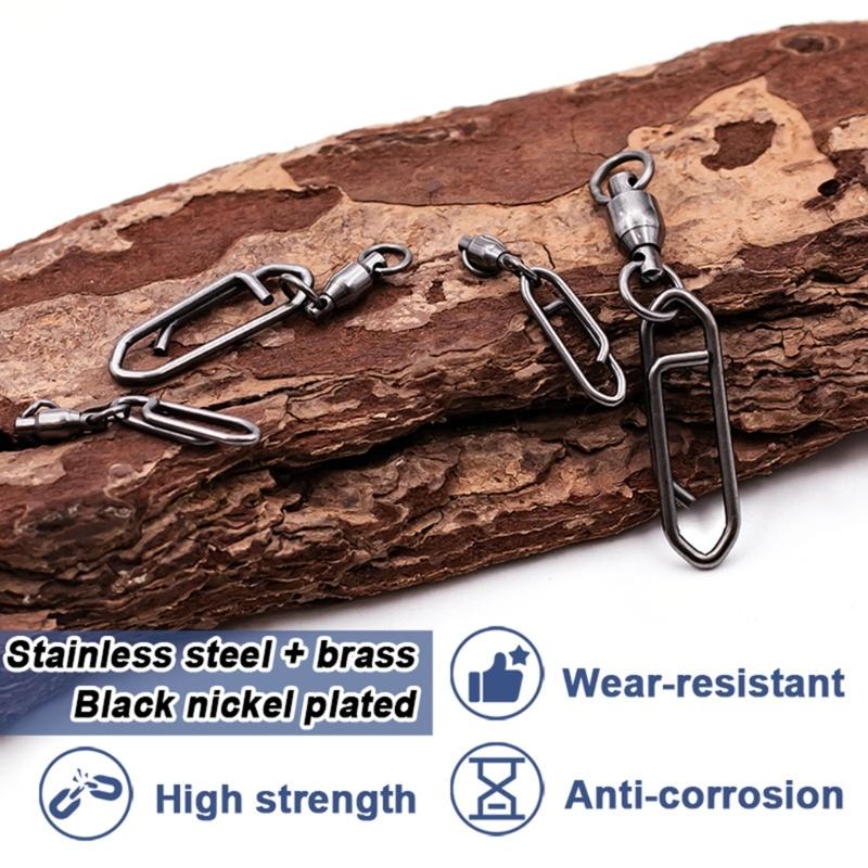 25Pcs Fishing Clip Fishing Tackle Swivels Speed Clip Bearing Swivels Quick Change Snap Connector Power Clip