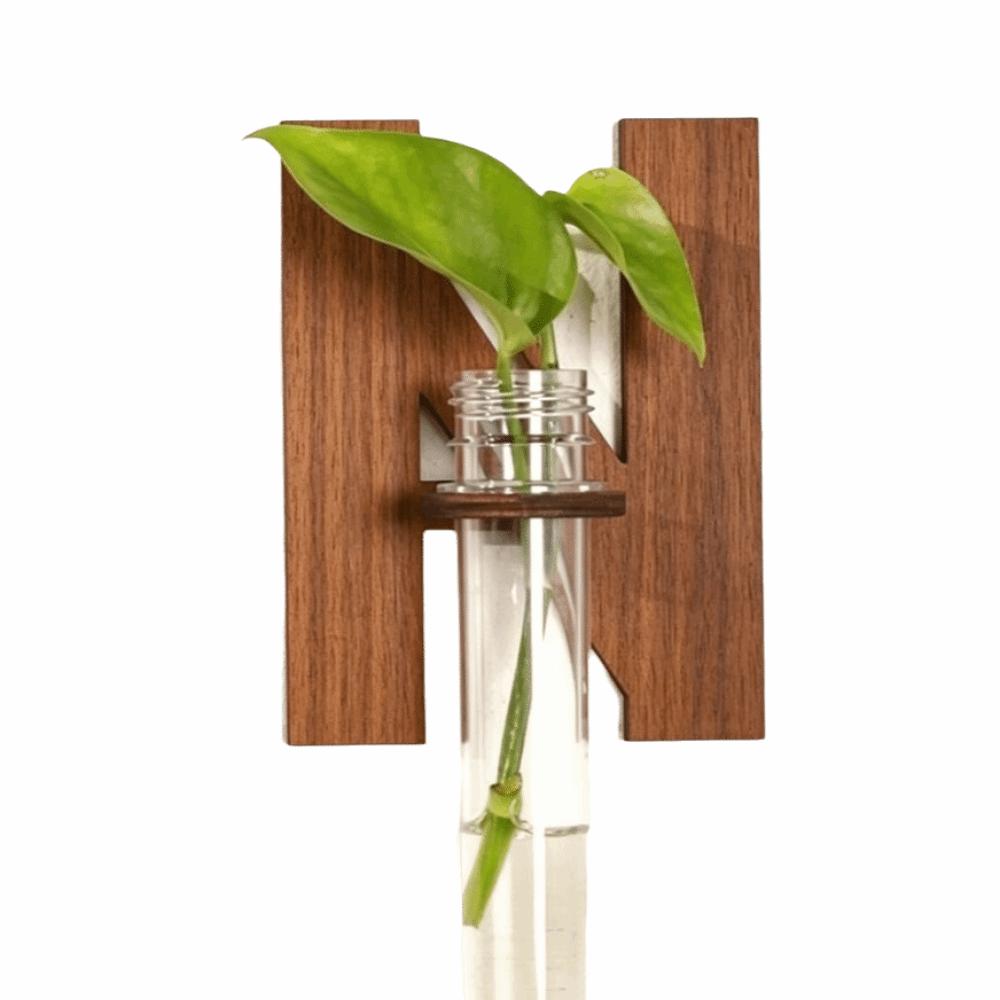 Flower Holder Wooden Hydroponic Planter Shelf A-Z Alphabet Vase Wall Decoration Home Ornaments Retro Flower Pot Indoor Garden