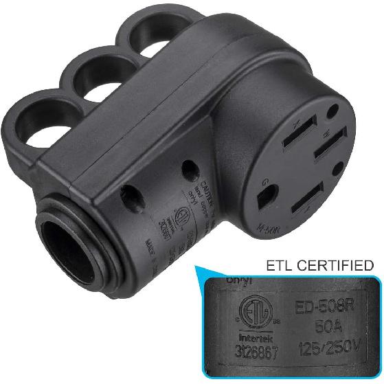 Miady 50AMP RV Replacement Female Plug with Easy Unplug Design, ETL Certified