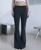 Bunteu Low-Rise String Bootcut Pants (Charcoal)