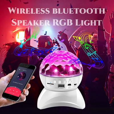 Kabelloser Bluetooth DJ Lautsprecher Bühne RGB Licht, 360° rotierende Discokugel Nachtlicht für KTV Bar Heimparty Festivals