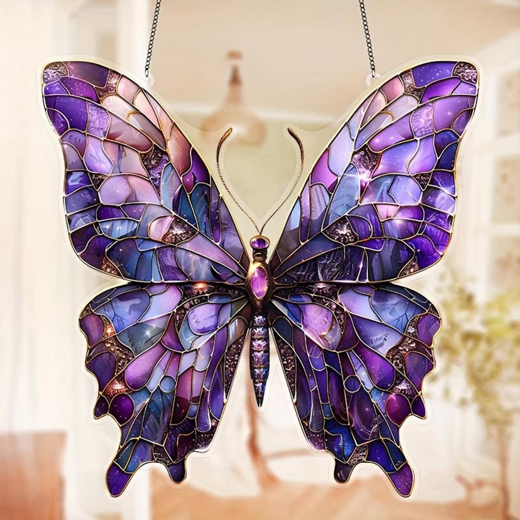 Art Flower Painted Window Decoration Hanging Acrylic Window Decoration Hanging, Creative Lighting Craft Pendant Light Home Decoration Hanging