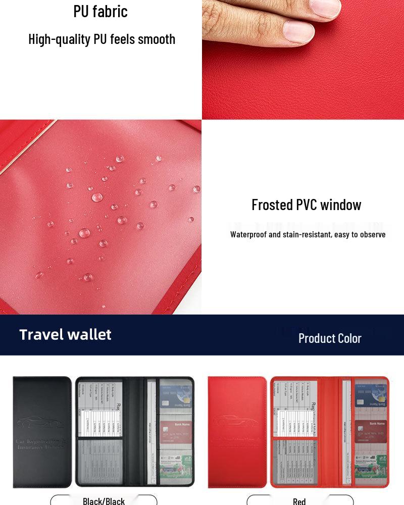 American Driver's License PU Leather Wallet: Car Registration & Insurance Document Holder