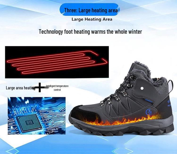 Smart Electric Heated Shoes - Rechargeable, Warm, Insulated Fleece-Lined Footwear for Men and Women, Perfect for Outdoor Use
