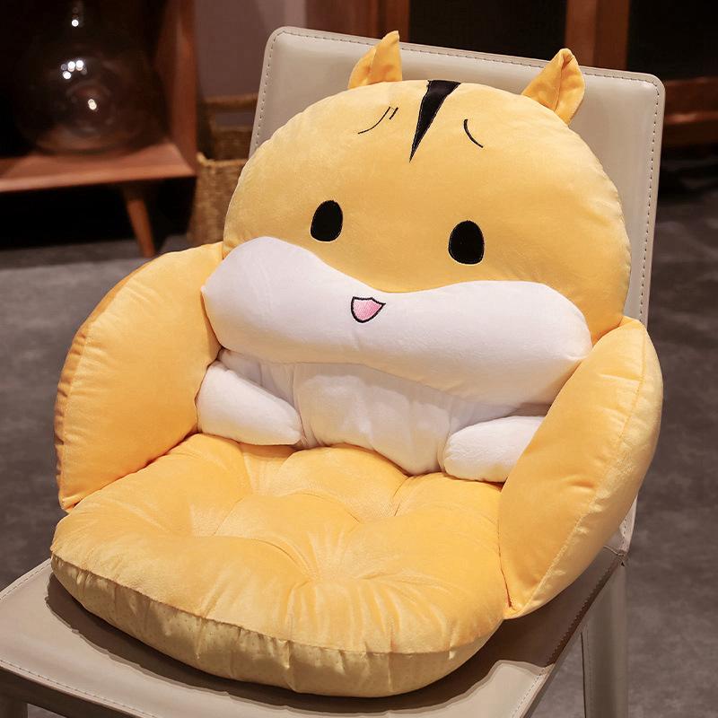Cartoon Dinosaur Hamster Seat Cushion Office Chair Cushion Semi-Surrounded Waist Rest Bedroom Tatami Futon Seat Cushion