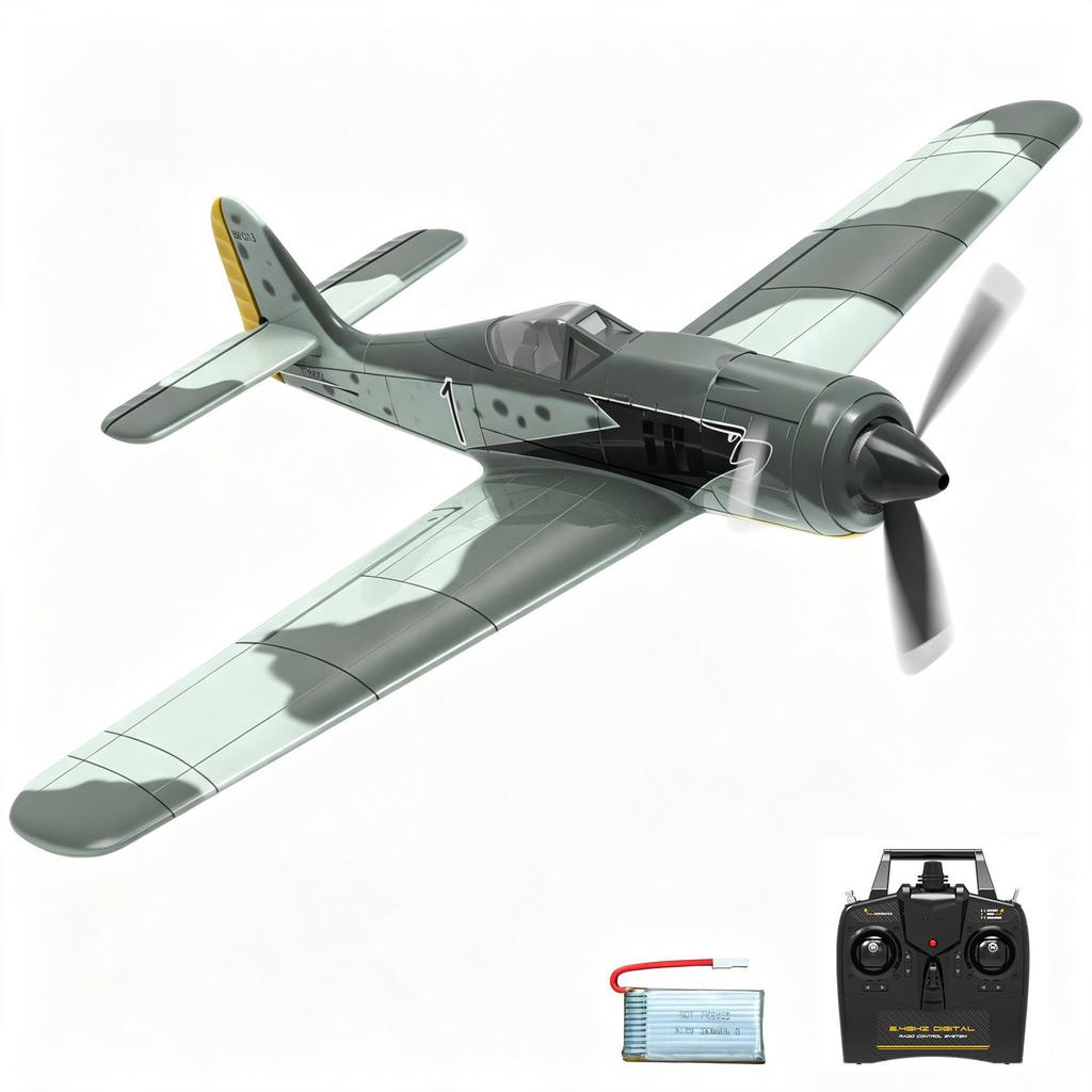 Volantex New Spitfire RC Plane EPP 400mm Wingspan RC Fighter One Key Aerobatic 2.4G 4CH RTF RC Plane