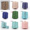 Hand-Knitted Bright Cotton Yarn with Sequins, 3MM+6MM, Combed and Fancy