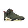Travis Scott X Air 6 Retro Olive Unisex Sneakers Green Medium-Olive Black-Sail-University-Red CN1084-200