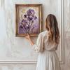 Pearl Purple Flower DIY Diamond Art Kits 15.7x19.6inch Gem Art Diamond Painting Kits Without Frame for Adults Gift Idea Home Wall Decor
