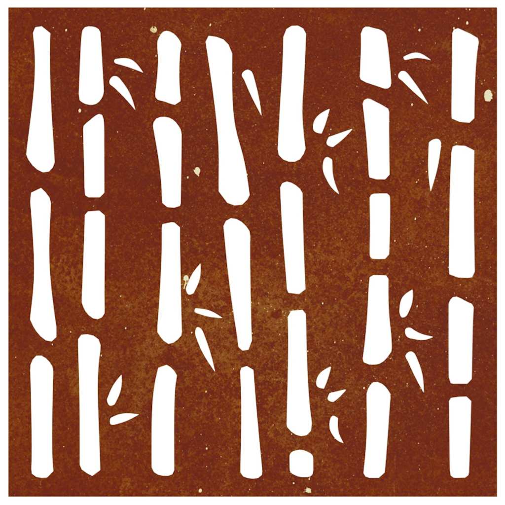 vidaXL Garten-Wanddeko 55x55 cm Cortenstahl Bambus-Design