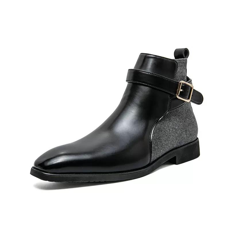 Size 38-48 Retro Classic Chelsea Boots for Men Casual Business Pointed Leather Shoes Luxury Designer Shoes Men Leather Original