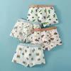 4 Pcs High Quality Children's Underwear for Kids Cartoon Cat Shorts Soft Cotton Underpants Boys Teenage Striped Panties 4-16T