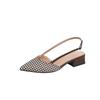 Zapatos de tacón Slingback para mujer Punta fina Cerrados Tacón bajo grueso Zapatos de salón para oficina Boda Fiesta Zapatos de vestir para mujer Sandalias de verano casuales sin cordones con tacón de bloque