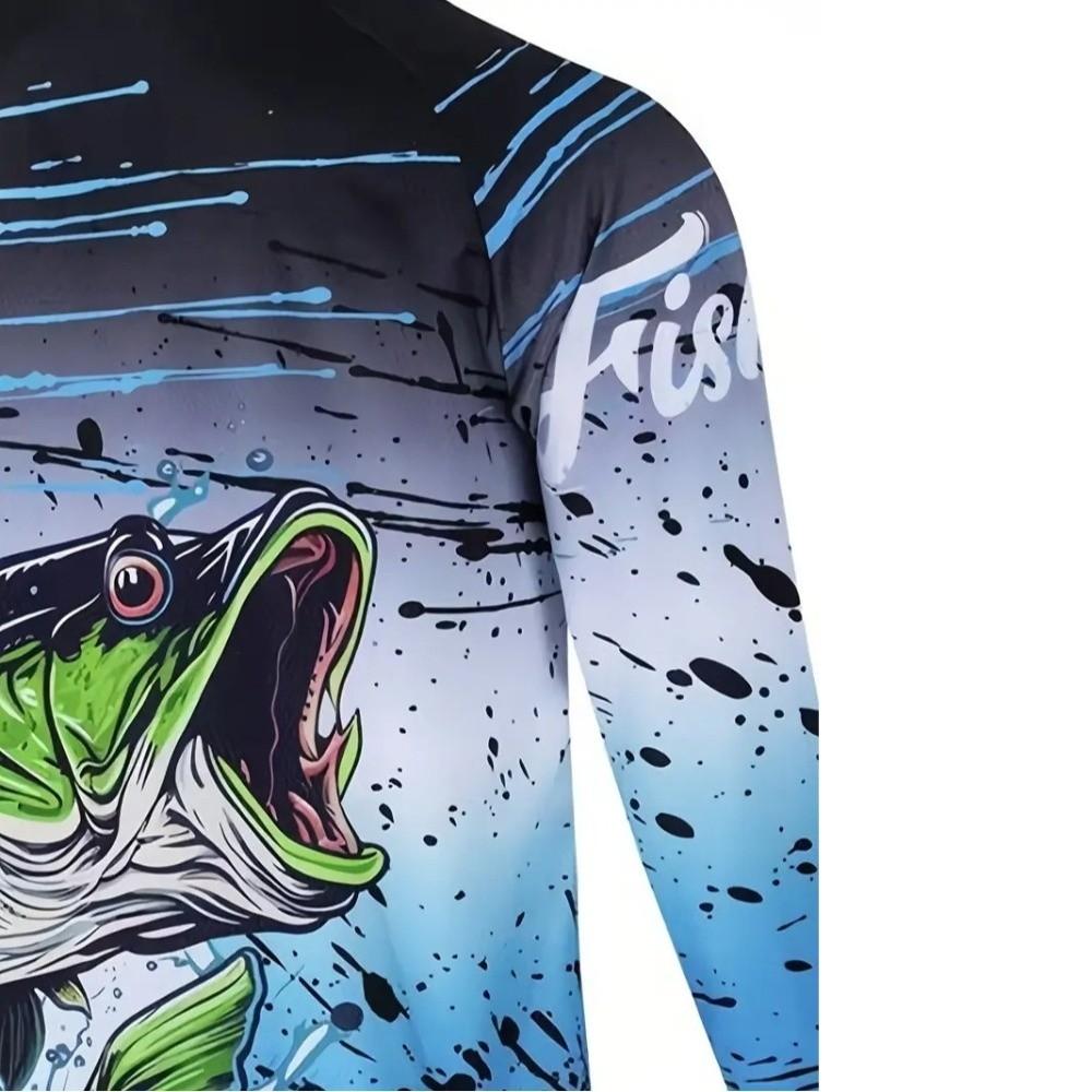 Maglia con Cappuccio da Pesca Protezione UV Maglietta Solare per Attività Estive
