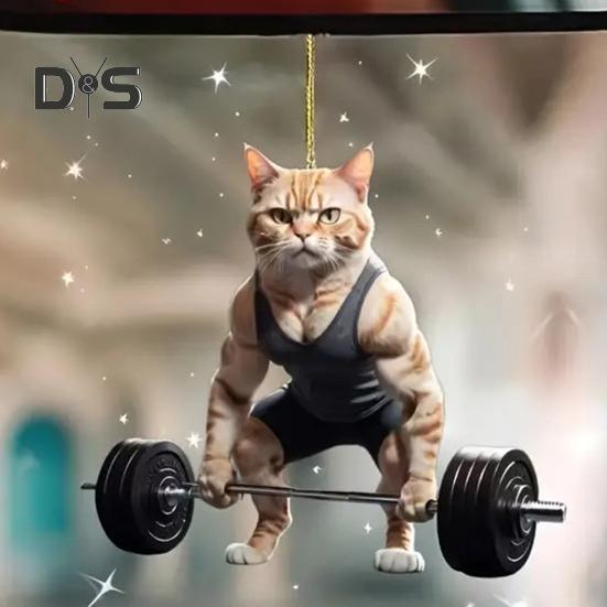 Acrylic Cat Pendant Hanging Decoration with Lanyard Easy To Hang Rearview Mirror Ornament 2D Decorative Car Accessory