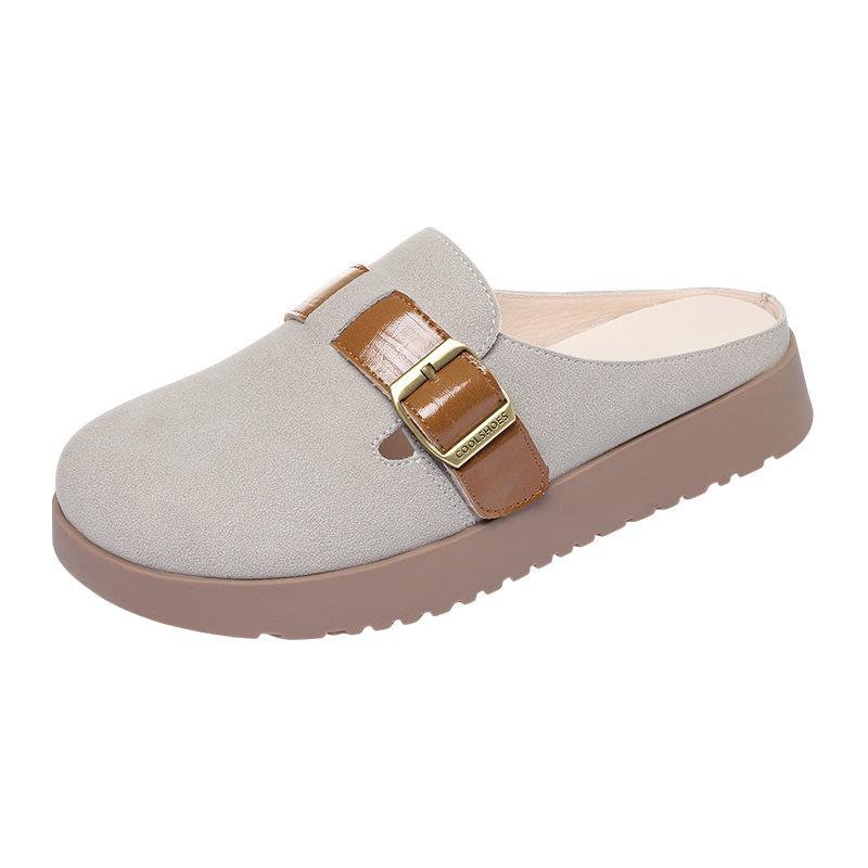 Lazy Slip-on Women's Spring and Summer Sandals, Closed-toe Slippers, Soft-soled Women's Shoes, Thick-soled Casual Shoes