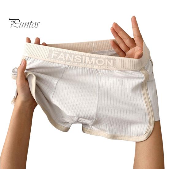 תחתוני בוקסר לגברים בגובה בינוני גמישות גבוהה מכנסיים קצרים תחתוני טלאים צבע U-קמור תחתוני צלעות