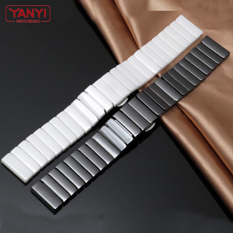 Ceramic Watch Strap 16mm Bracelet Watchband 20mm 22mm for Huawei Samsung Quick Release Bar Wristwatches Band 18mm Watch Belt