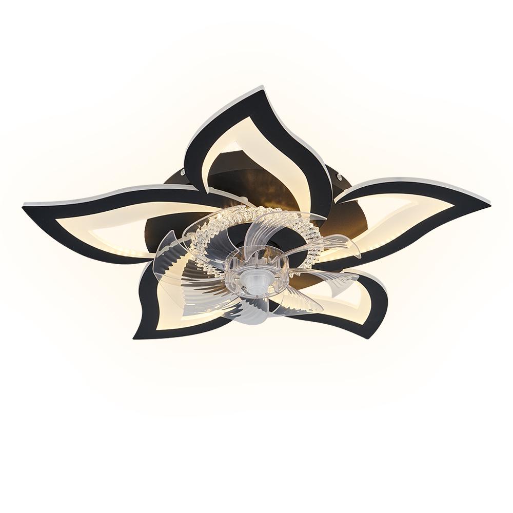 2024 Modern Minimalist Acrylic Ceiling Fan with Light, Large Airflow & Variable Frequency for Bedroom & Living Room