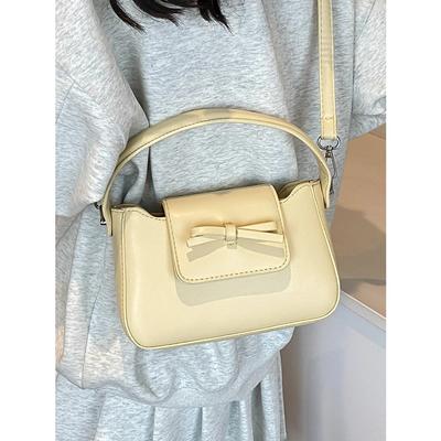 Schleifenmode Kleine Umhängetaschen für Damen Klassisches Rot Weiches Leder Brauttasche Mehrfarbiges Klappendesign Damenhandtasche