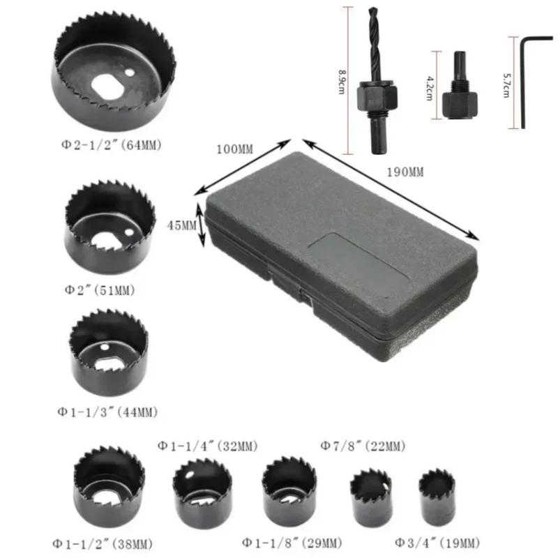 11Pcs Hole Saw Kit Durable Carbon Steel Metal Circle Power Drill Hole Cutter for Wood PVC and Plastic