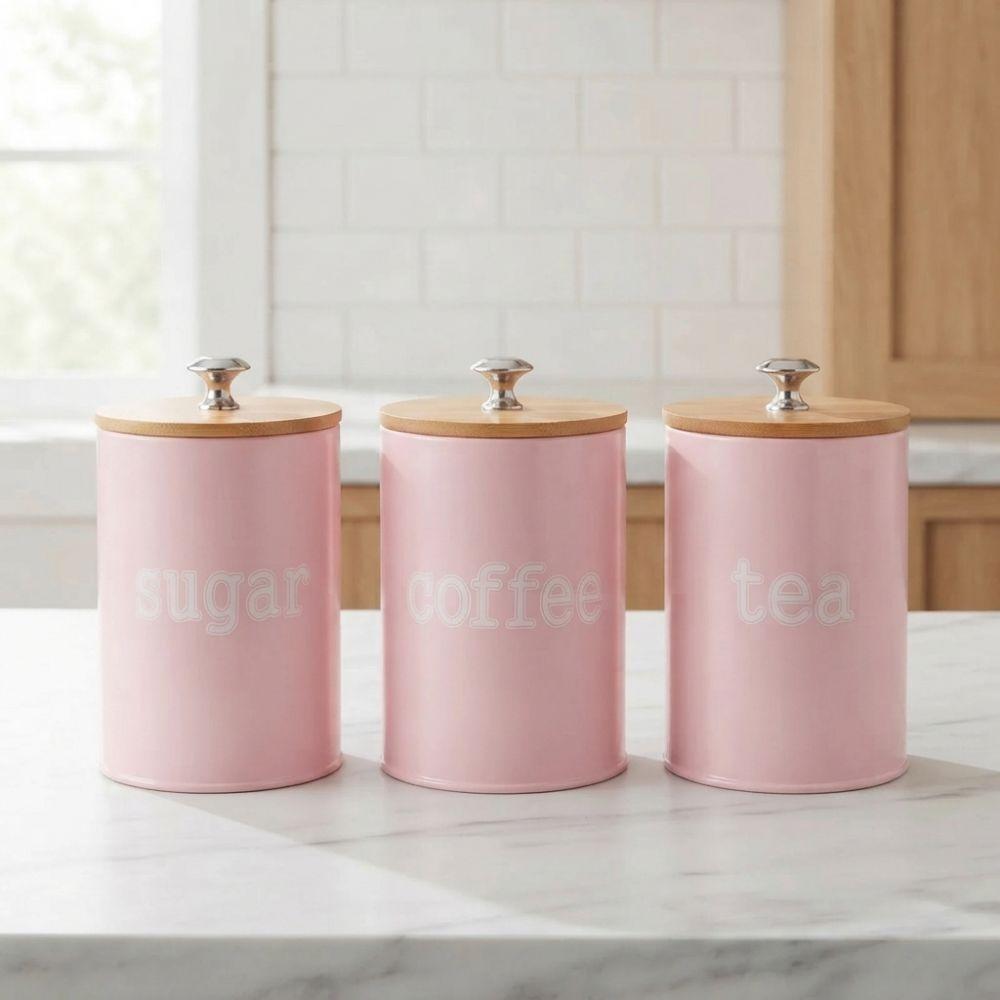 3pcs/set Large Capacity Sugar Container Moisture-proof Tea Storage Jar Living Room