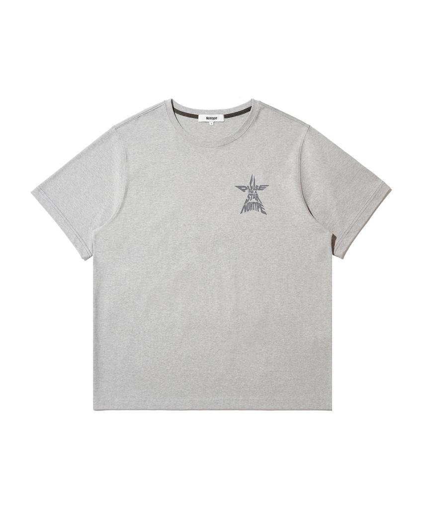Nontaib Semi Overfit Star Graphic T-Shirt (Melange Grey)