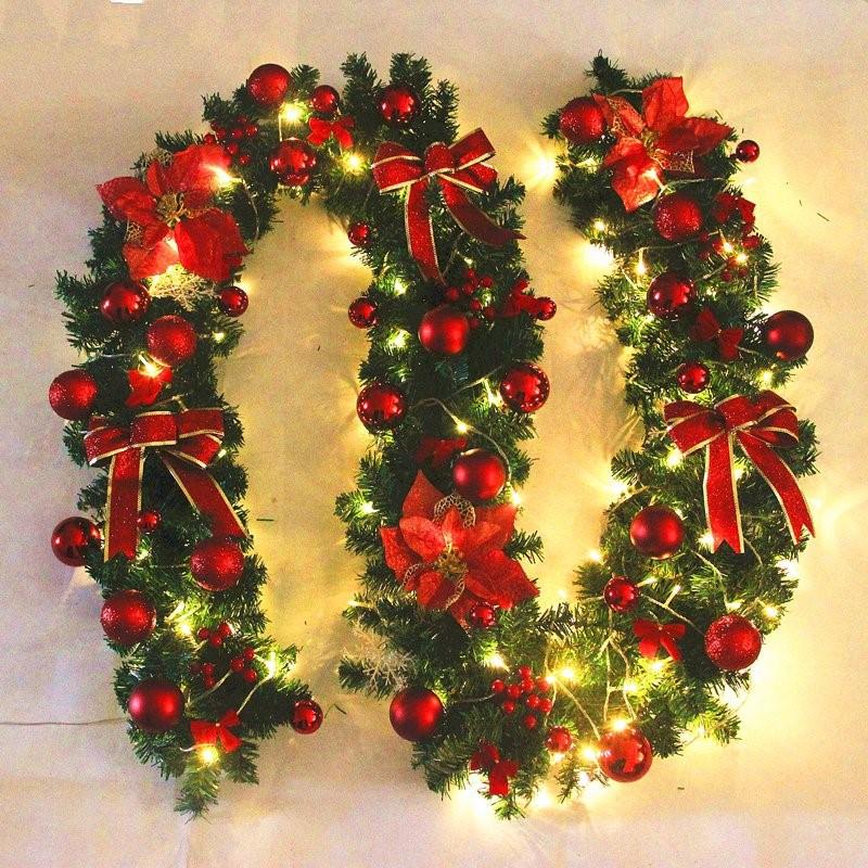 New Arrival 27M Wedding Decorated Light up Wreath Garland for Fireplace Tree