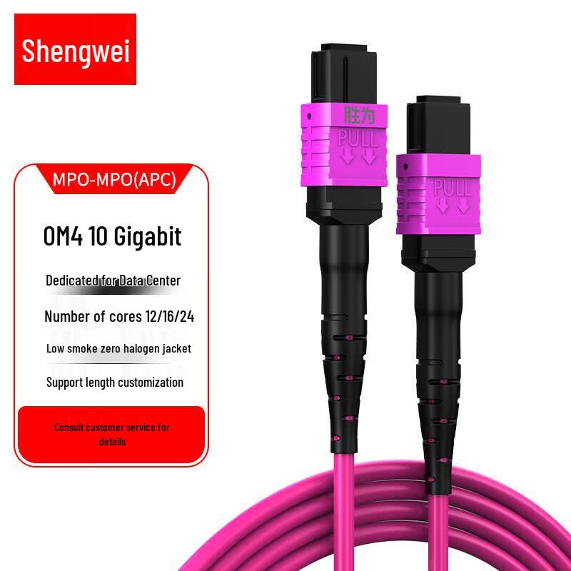 

Shengwei OM4 400G/800G Data Center MPO Fiber Optic Patch Cable 50M