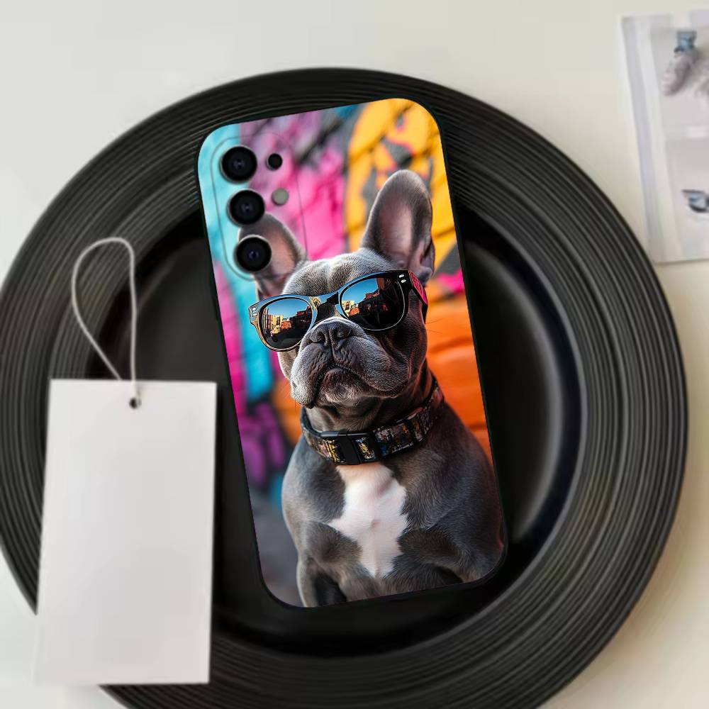 French Bulldog Dog Pet  Phone Case For Samsung S25,S24,S21,S22,S23,S30,Ultra,S20,Plus,Fe,Soft Silicone Black Cover