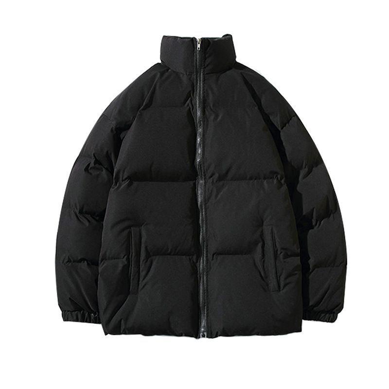Winter Casual Simple Solid Color Thickened Cotton-padded Clothes Loose Version Cotton-padded Clothes Stand-up Collar Cotton-padded Clothes