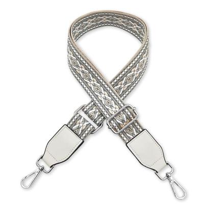 Cocovist Ethnic Embroidered Shoulder Single with Carabiner and Silver Hardware Strap, Bag, Thick, Stylish, Interchangeable, Wide, Adjustable, 3.8cm