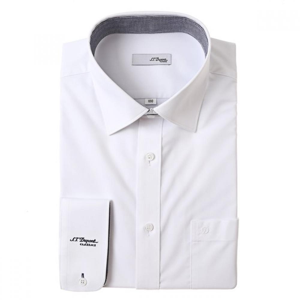 S.t. Dupont Long Sleeve Regular Fit Stretch White Shirt Se5fm12ls902swh 95