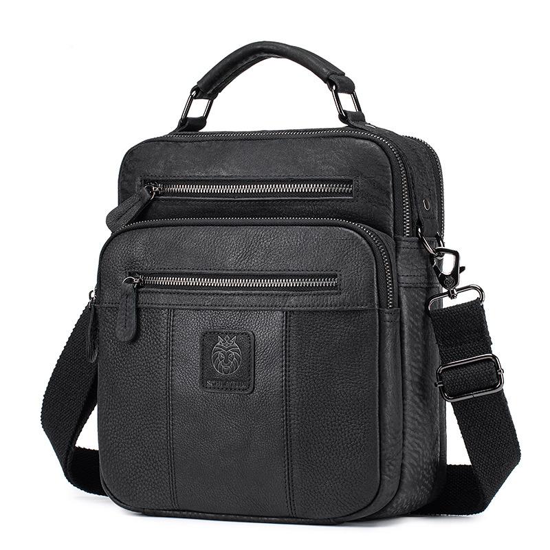 Cowhide Single-shoulder Bag, Retro Genuine Leather Crossbody Bag, Large-capacity Men's Handbag