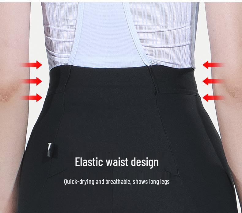 Lanpada Women's Slim Fit Cycling Bib Pants - Black, High Elastic for Spring/Summer