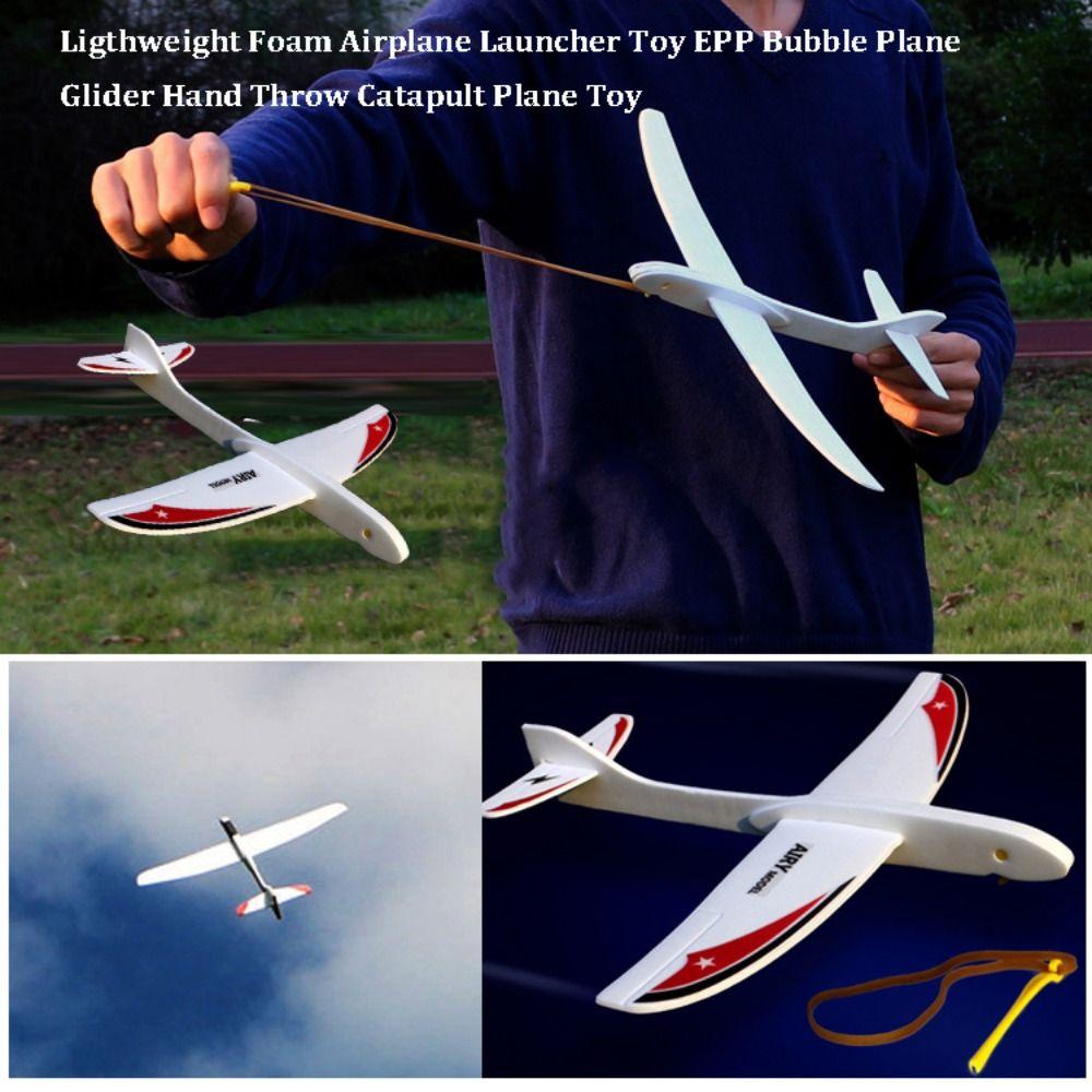 High Quality Pp Foam Foam Airplane Launcher Toy Ligthweight 29*27.8Cm Bubble Plane Glider Hand Throw Catapult Plane Toy Outdoor