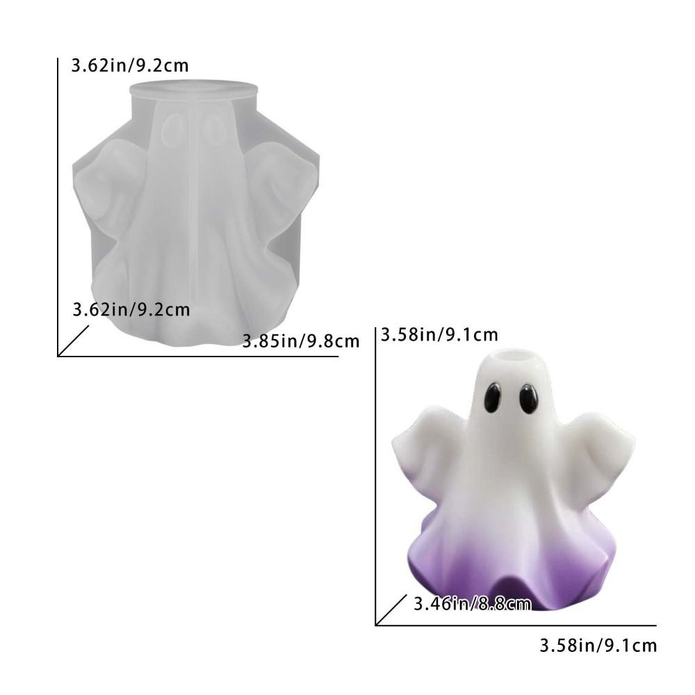 Cute Ghost Candlestick Silicone Mold Handmade Candle Holder Mold  Halloween Decoration